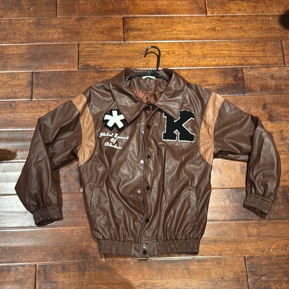 Trendy Brown Varsity Jacket